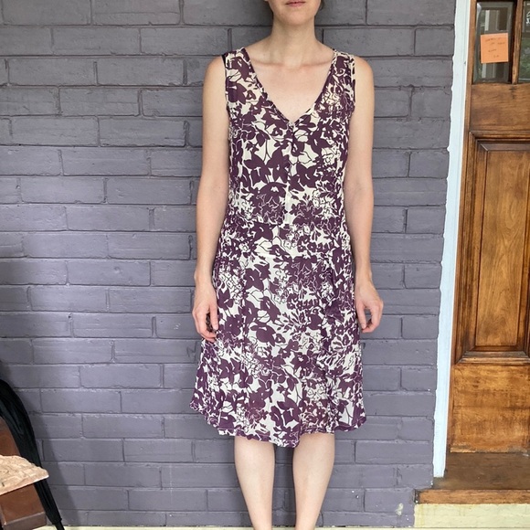 Comrags silk v-neck sheer dress, midi - Picture 1 of 9